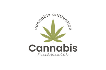 cannabis logo vector icon illustration