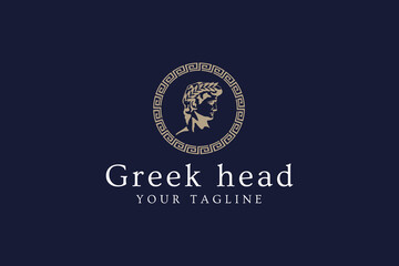 greek head logo vector icon illustration