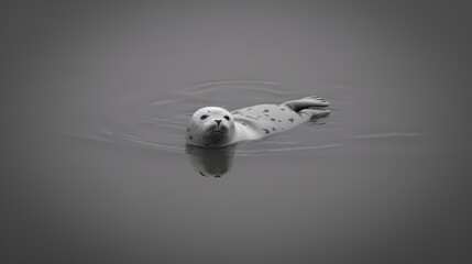 A Cute Seal Off Southern California_S Channel Islands - A Seal Floating In Water - 763196724