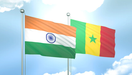 India and Senegal  Flag Together A Concept of Relations
