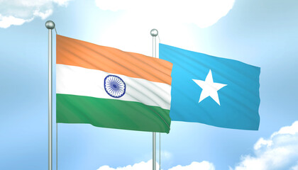 India and Somalia Flag Together A Concept of Relations