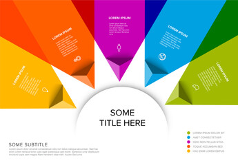 Multipurpose Infographic template with five triangle area arrows elements