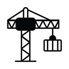 Crane icon editable stock vector illustration