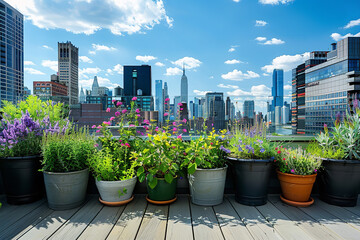 Urban rooftop garden