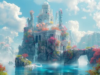 Citadel made of rainbow corals mystical seals