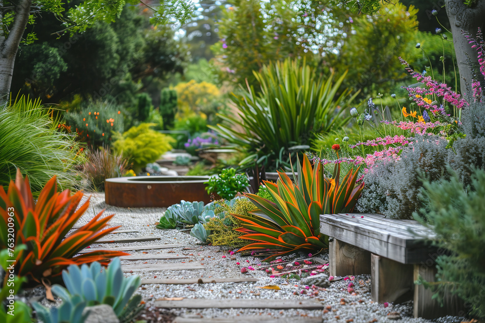 Wall mural Sensory Symphony: Immersive Garden of Textures - Scents - and Colors