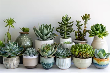 Gordijnen a lot of cactus in pots © Davivd