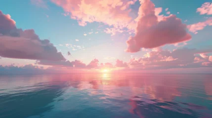 Abwaschbare Fototapete Beautiful sky with sunset over the sea © ananda