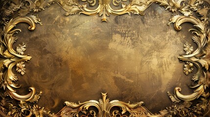 Golden Baroque Frame with Ornate Floral Details.
