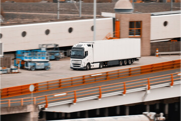 Delivery Freight Cargo Truck In Motion
