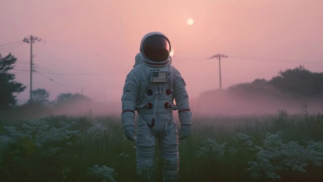 Beyond Horizons: Astronaut Immersed in Japanese Fog. Generative ai