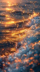 Mirage flames flickering over harbor waters ethereal glow