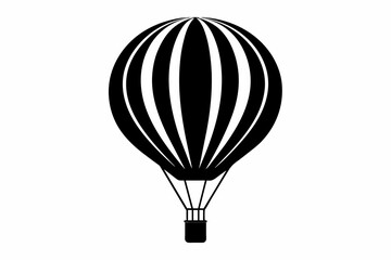 air hot balloon silhouette white background