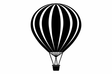 Obraz premium air hot balloon silhouette white background
