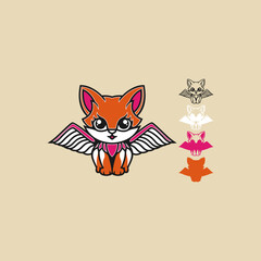 Laser cut fox baby design vector