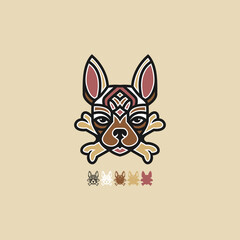  Laser cut dog head animal design vector