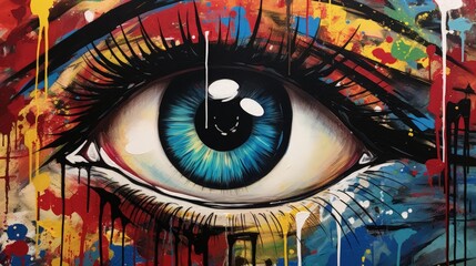 Eyes of local artists creating works of art as a sign of hope - obrazy, fototapety, plakaty