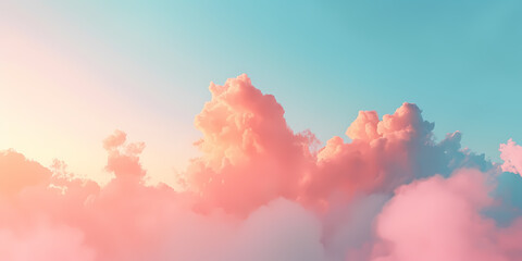 Abstract Fantasy Background Of Colorful Sky With Neon Clouds - Pink Clouds In The Sky