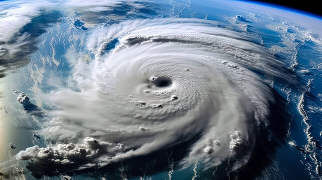 An awe inspiring view of a hurricane as seen from space