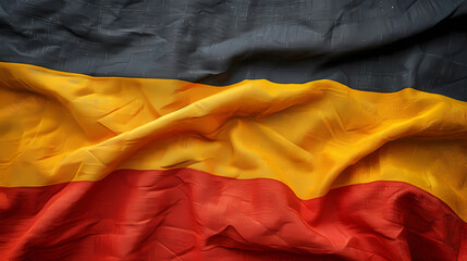 German Flag Panorama, Horizontal Background - A Close Up Of A Flag