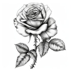 a drawing of a rose