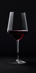 Mobile vertical wallpaper photograph of red wine glass product photography, studio light, black background. Story post.