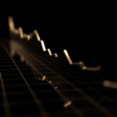 Close Up of Guitar Strings in the Dark