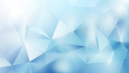 Blue Polygonal Abstract Background with Geometric Triangles