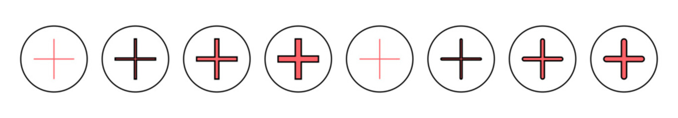 Obraz premium Plus Icon vector illustration. Add plus sign and symbol