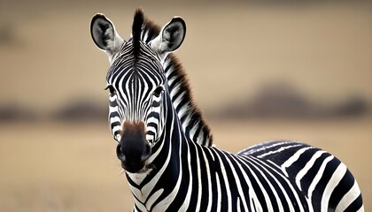 Fototapeta na wymiar A Zebra With Its Head Held High Exuding Confidenc Upscaled 2