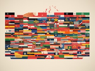 A grid of flags from all the countries in the

