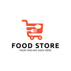 Fresh Food Shopping Logo design vector template. logo concept for shop , supermarket or supermall.