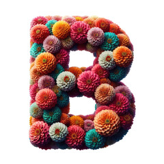 Isolated Floral Letter on a Clear PNG Canvas, Generative AI