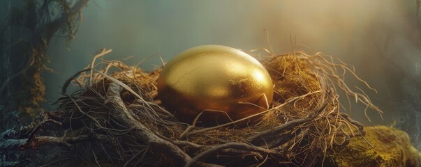 Golden Egg Nesting in Nest