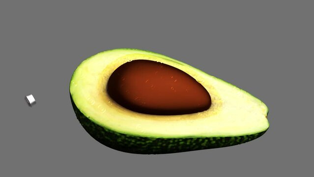 Video Animation: Drizzle on an Avocado Half - Slow Motion - Seamless Loop