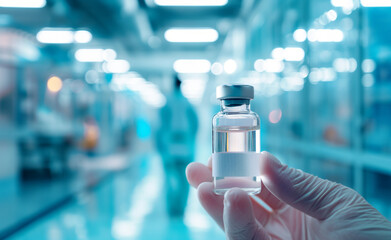 Vaccination: Doctor's Hand with Vial Mock-up