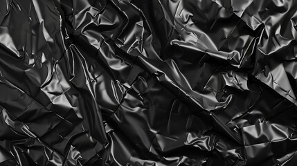Crumpled Black Plastic Sheet Texture
