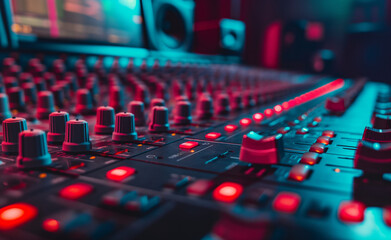 Vibrant Audio Mixing Console