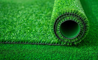Foto op Canvas Artificial Rolled Green Grass for Playgrounds and Sports Fields © Curioso.Photography
