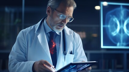 doctor looking at x ray