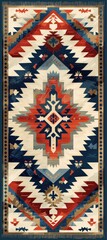 Striking Modern Western Rug Design with Native American-inspired Aztec Pattern and Southwestern Flair