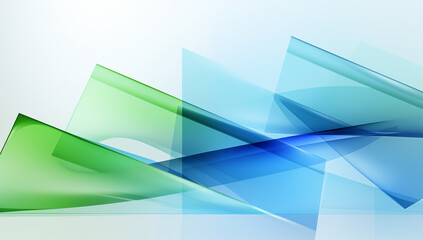 Abstract Design with Blue and Green Fluid Shapes and Soft Motion