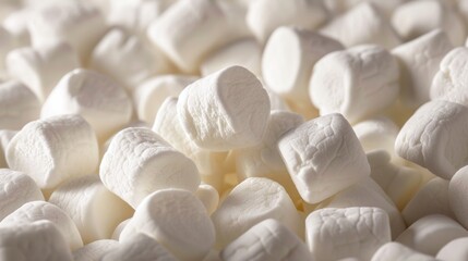 Fototapeta na wymiar Close-Up of Soft White Marshmallows Bathed in Warm Light