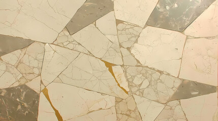 Background, Using One Texture In Marble With Gold Veins - A Close-Up Of A Stone Floor - 763218307