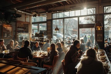 Vibrant Cafe Scene: Weekend Brunch with Friends