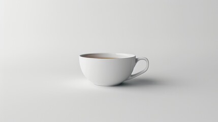 Fototapeta premium Minimalist White Tea Cup Design Mockup On A Plain Background