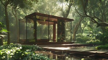 Marvel at the synergy of AI and architectural realism in a bright daylight scene featuring a small...