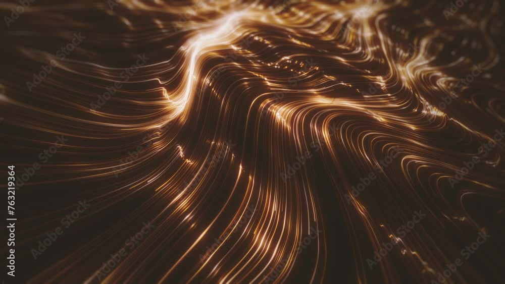 Poster gold streaming lines background/ animation of an abstract background of flowing and streaming light 