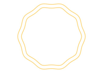 黄色のラフなシンプル円フレーム