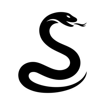 a silhouette of a snake on a white background